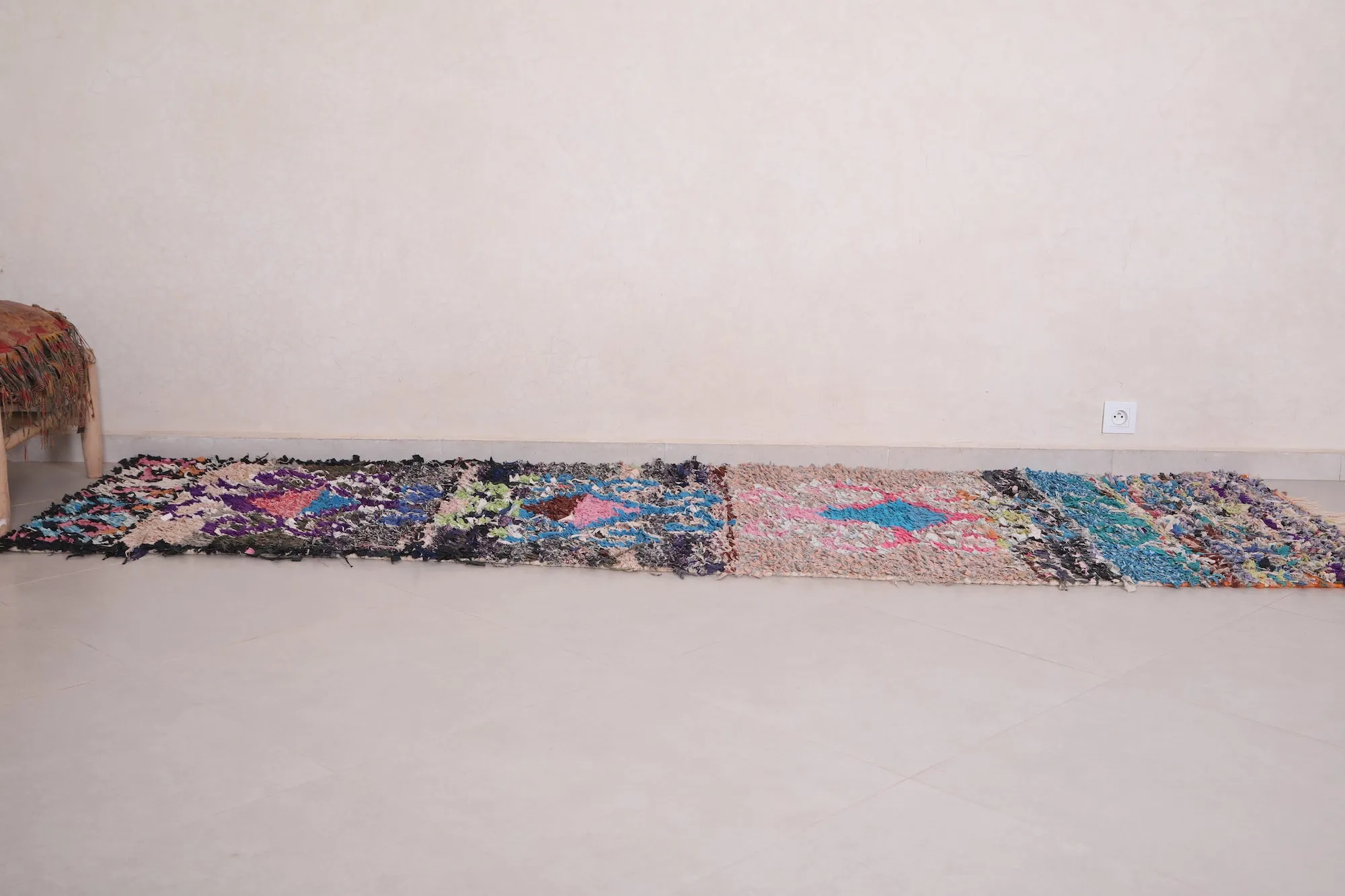 Colorful Moroccan Rug 3 x 9.7 FT - Vibrant Artistic Design