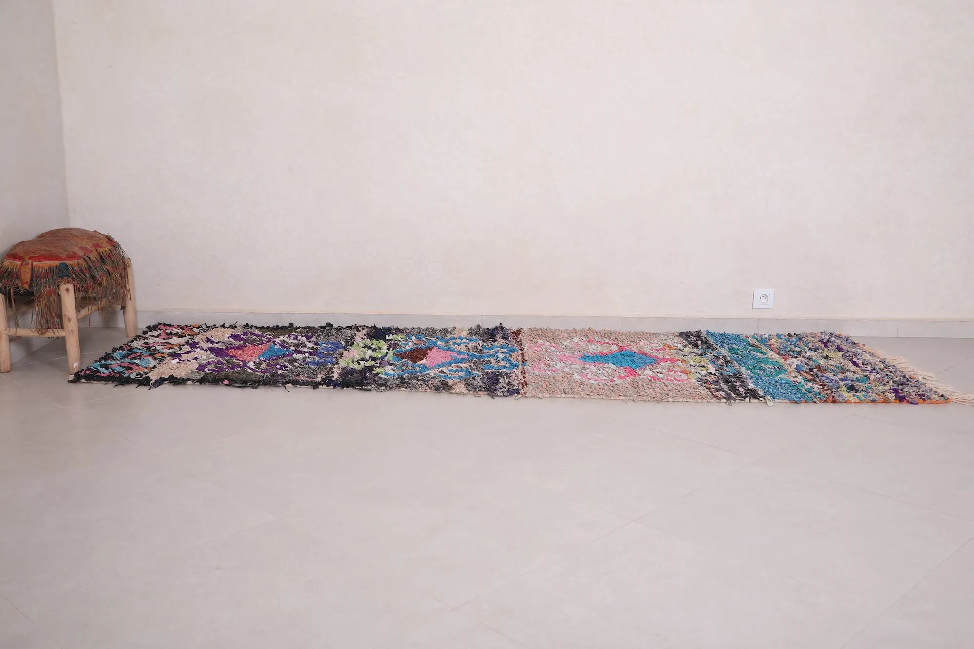 Colorful Moroccan Rug 3 x 9.7 FT - Vibrant Artistic Design