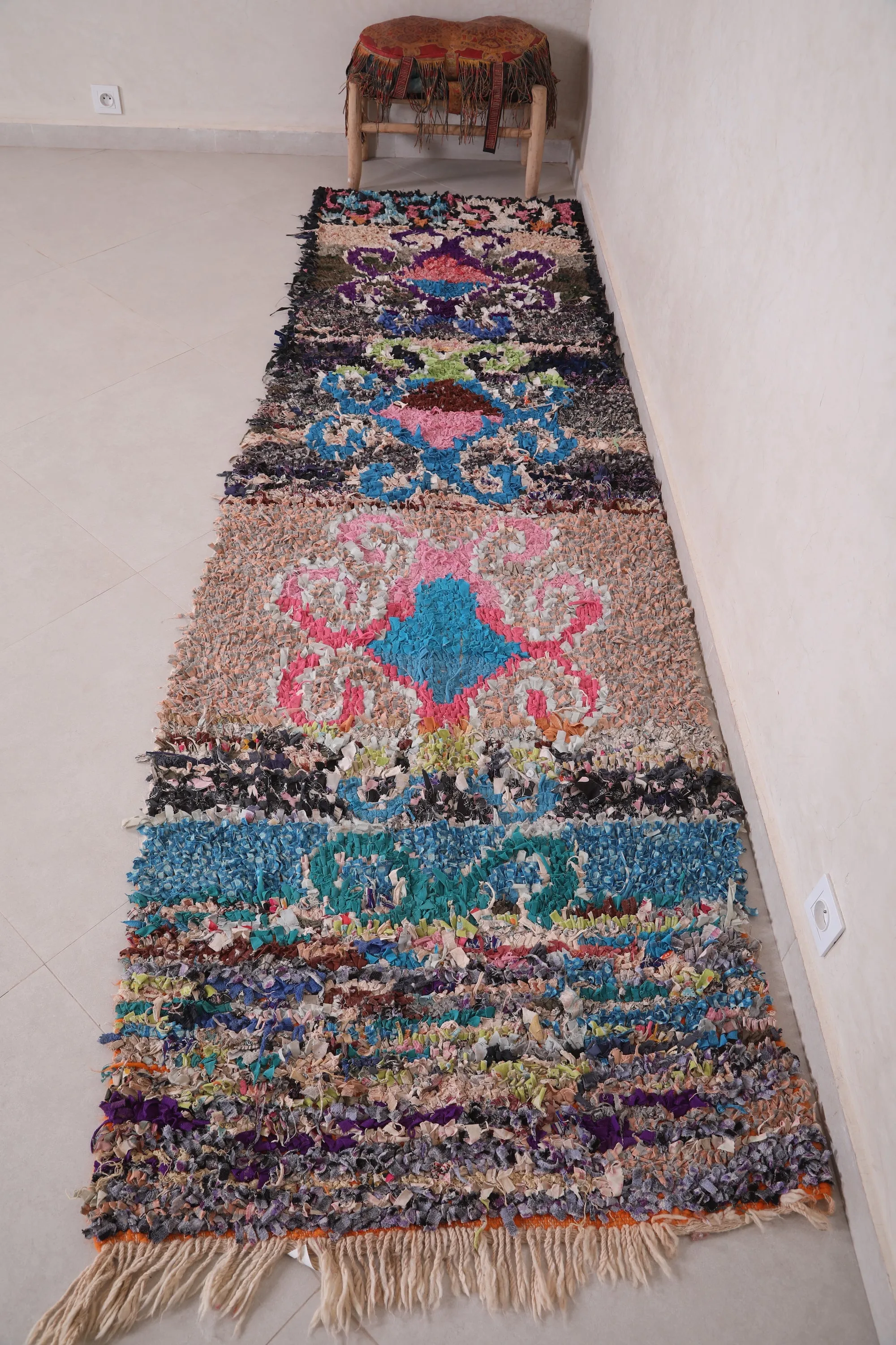 Colorful Moroccan Rug 3 x 9.7 FT - Vibrant Artistic Design
