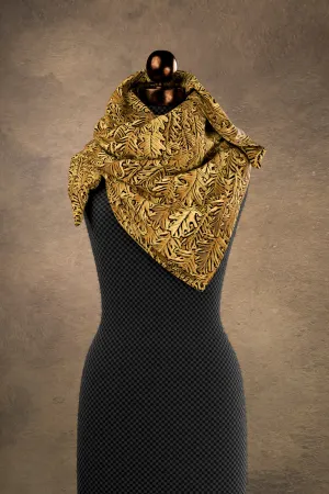 Copper Oak Leaf Square Scarf