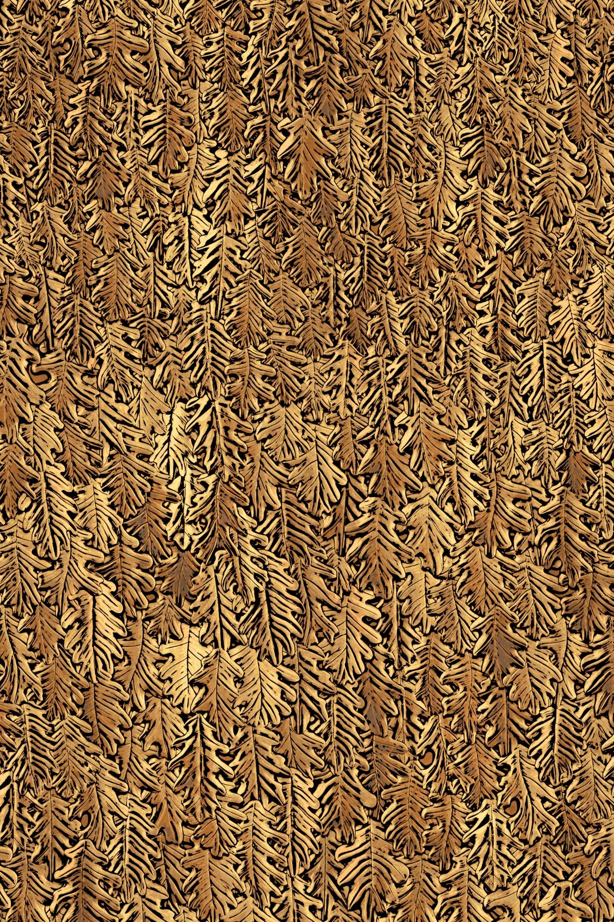 Copper Oak Leaf Square Scarf