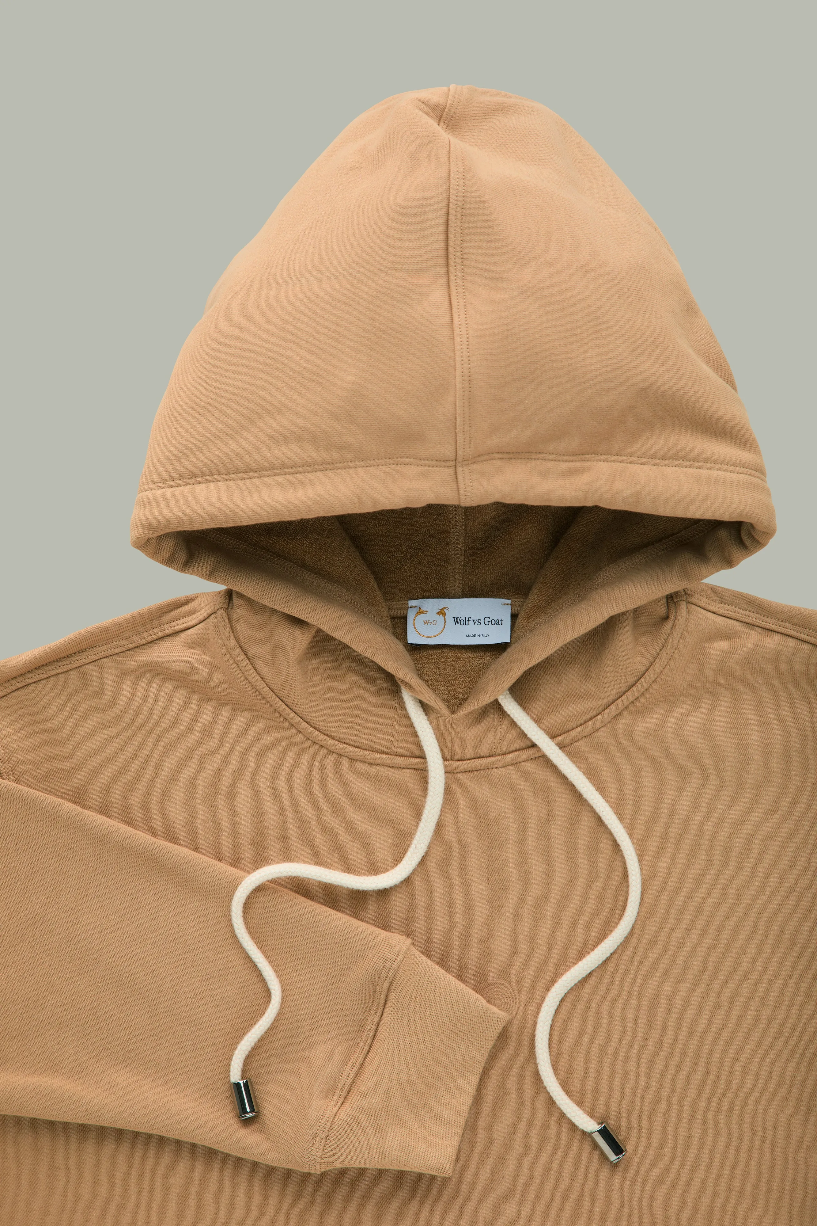 Cotton Cashmere Long Sleeve Hoodie Caramel