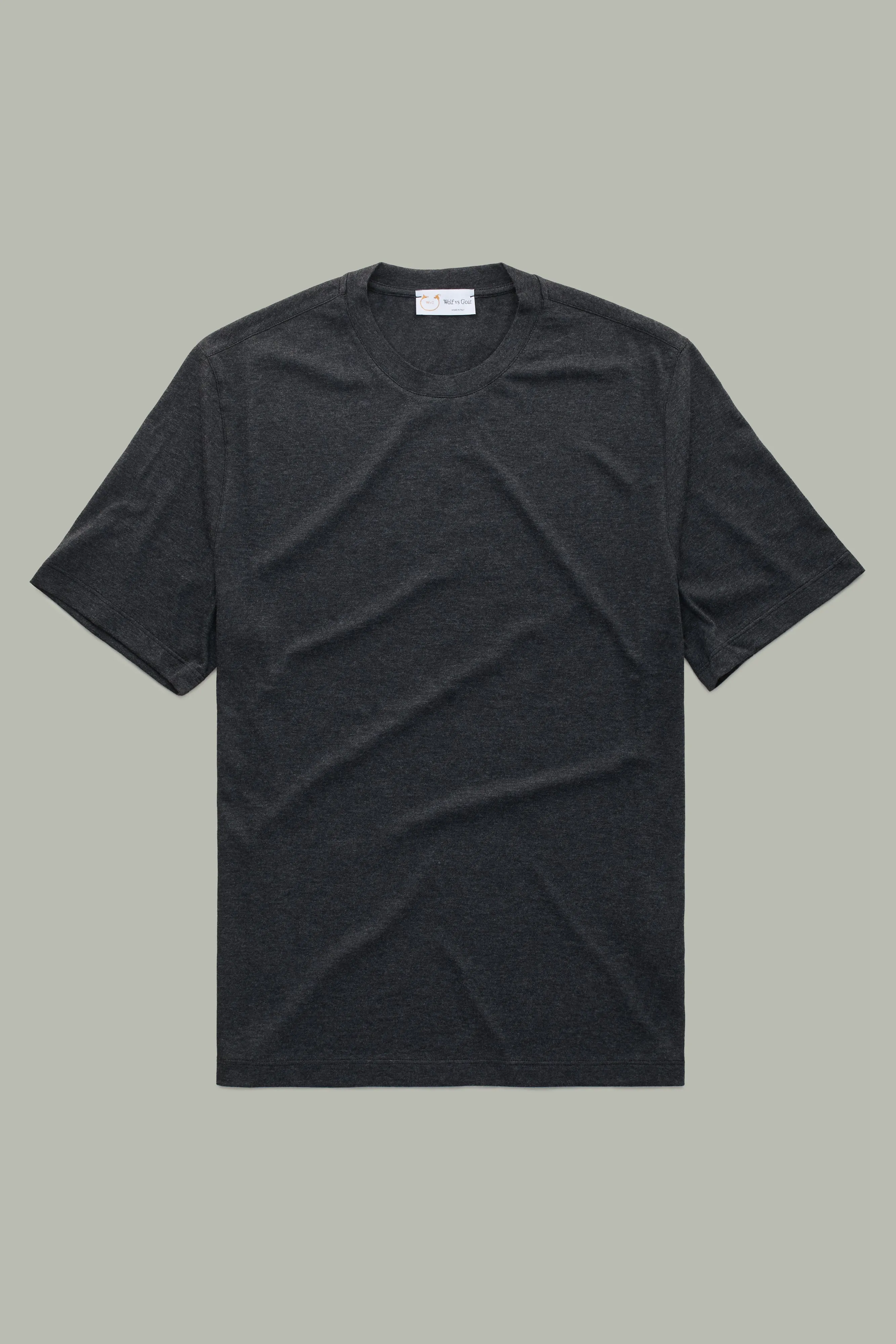 Cotton Cashmere Short Sleeve Crew Neck Tee Fumo