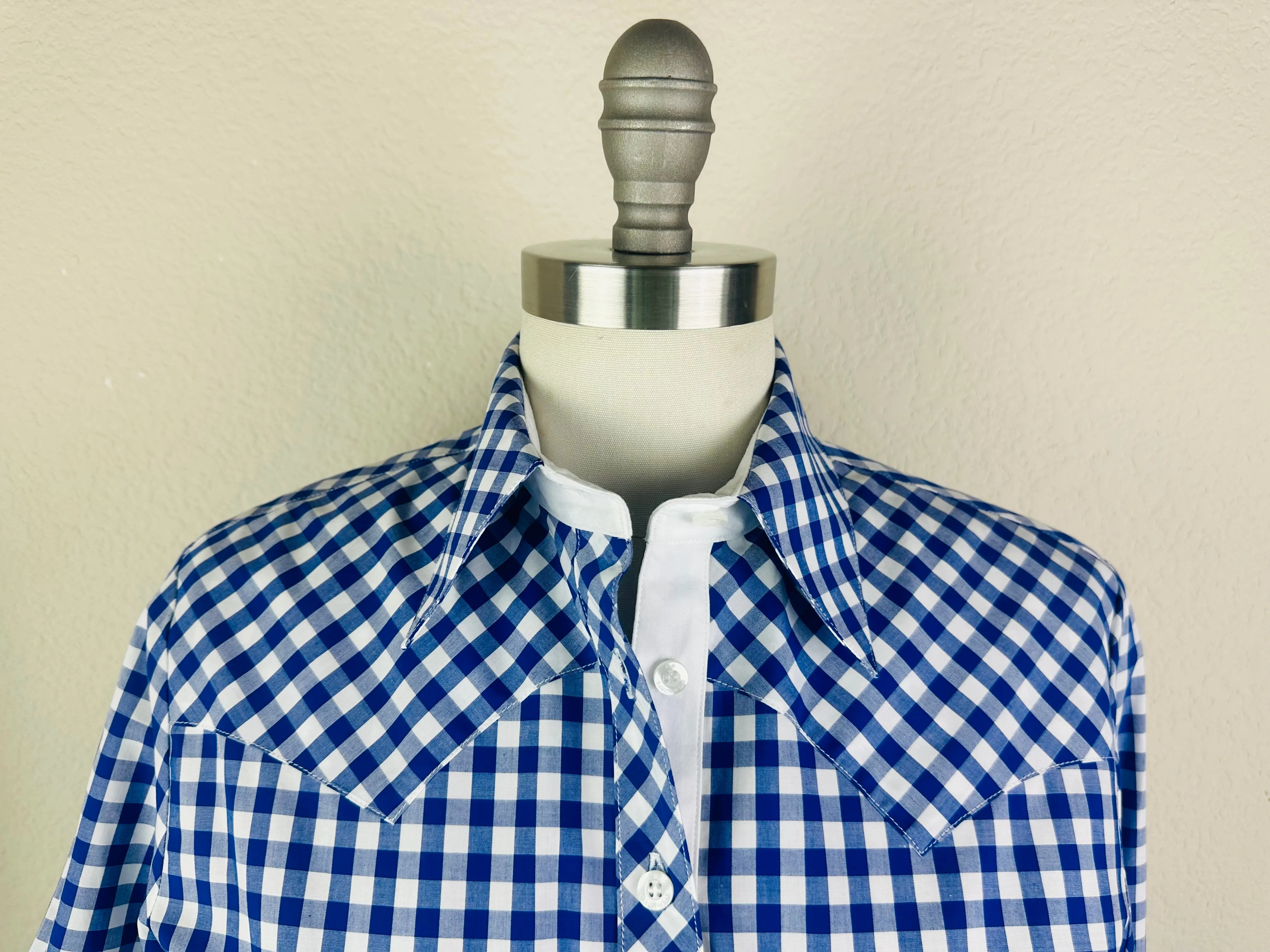 CR Western Pro Royal and White Gingham