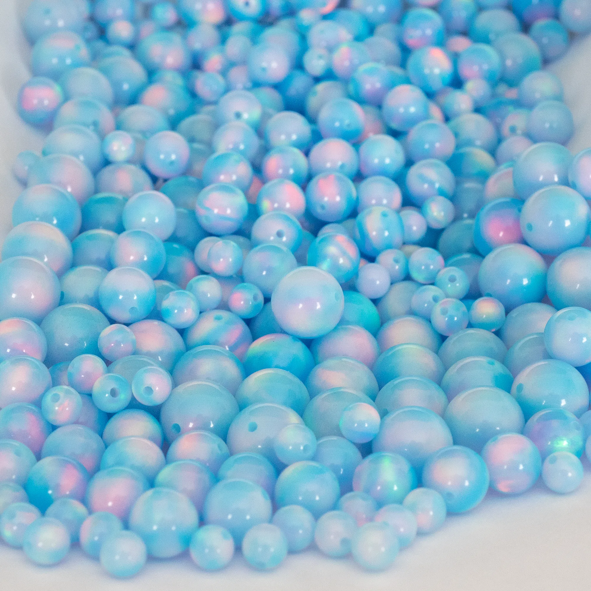 Crystal Blue Opalescence Craft Beads
