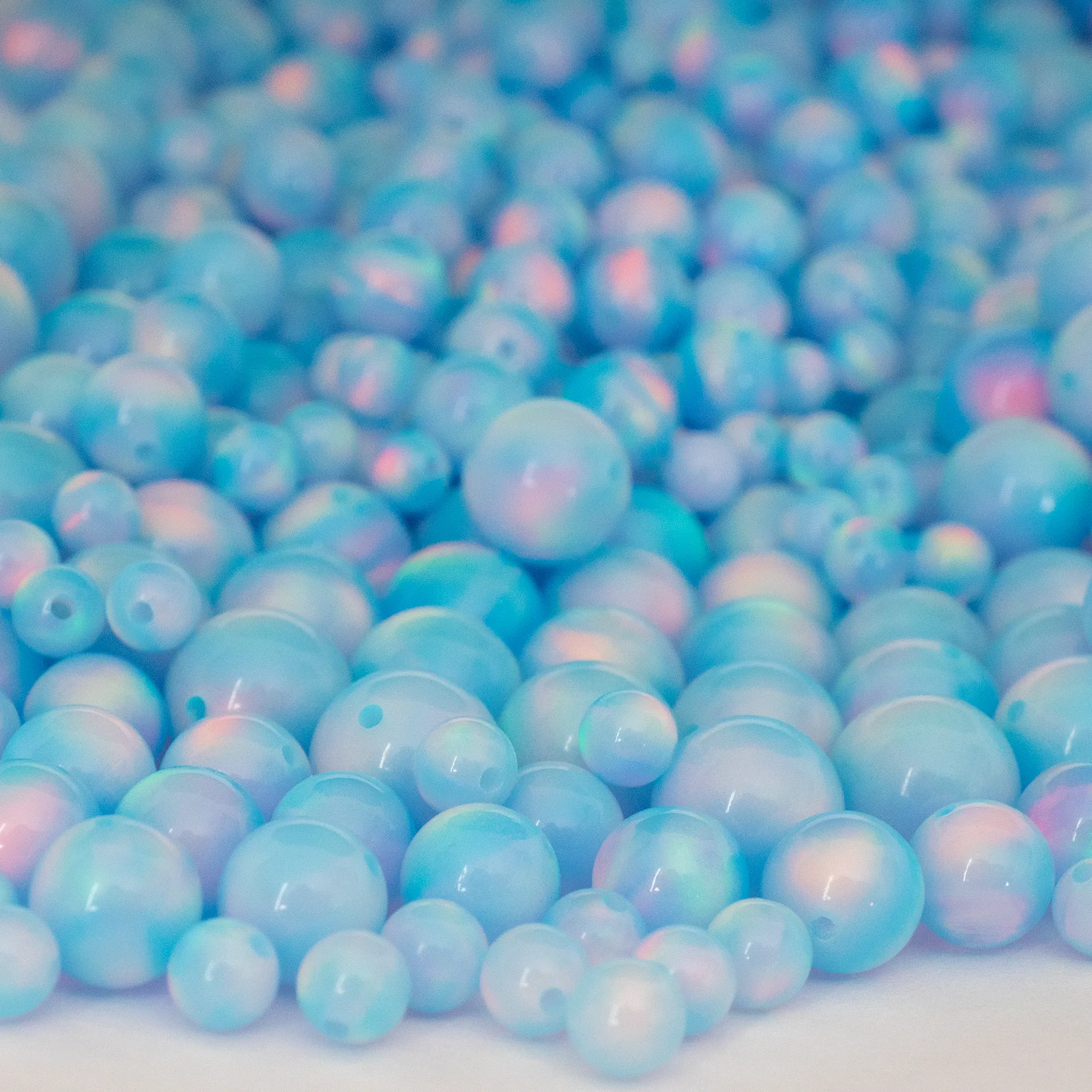 Crystal Blue Opalescence Craft Beads