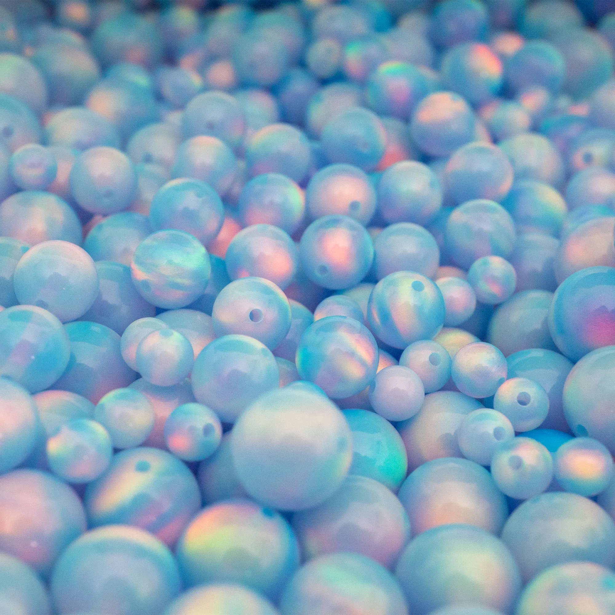 Crystal Blue Opalescence Craft Beads
