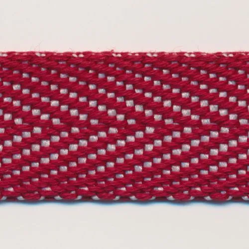 Denim Herringbone Ribbon #123 Scarlet