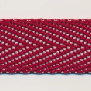 Denim Herringbone Ribbon #123 Scarlet