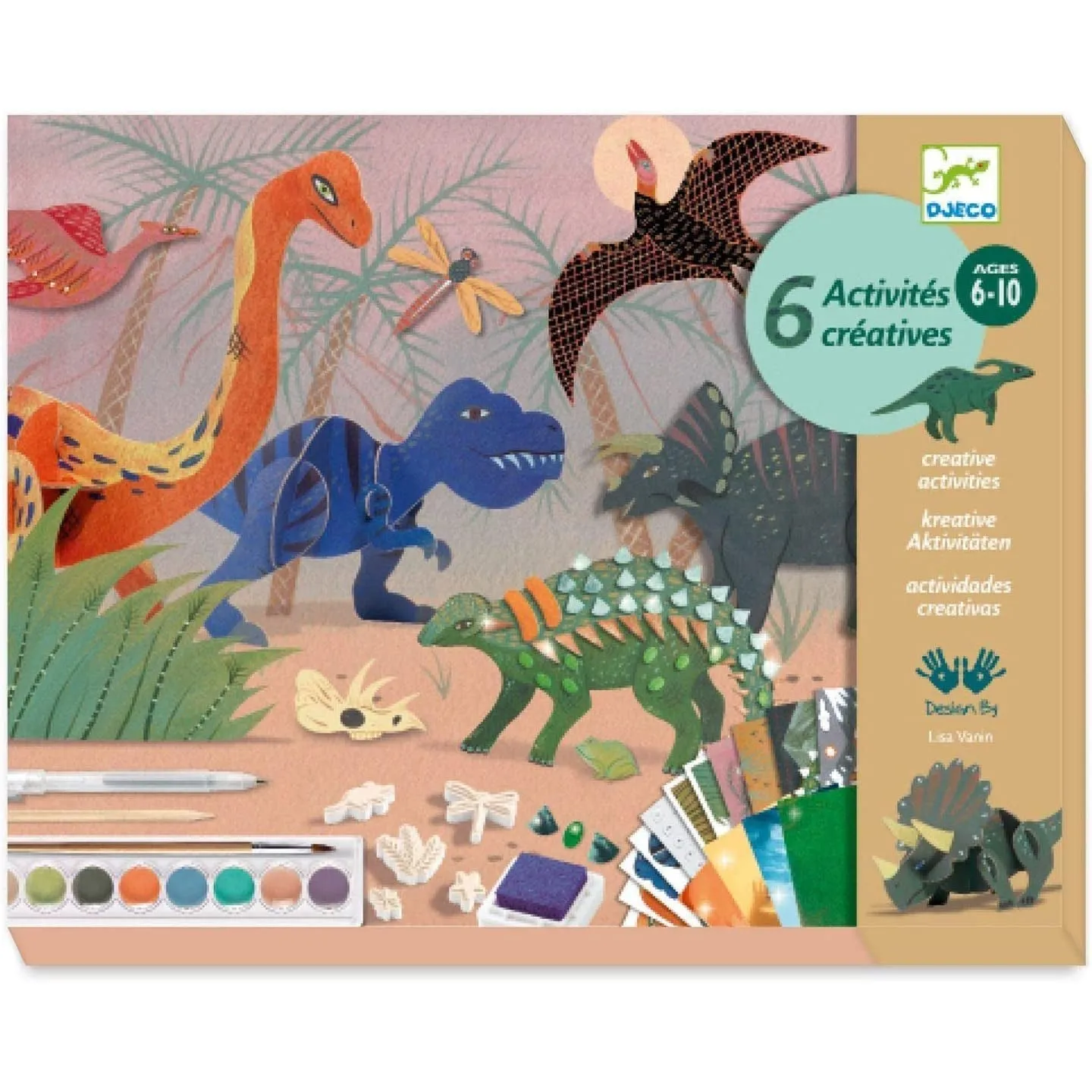 DJECO Le Grand Artist Multi-Activity Craft Kit - The World of Dinosaurs