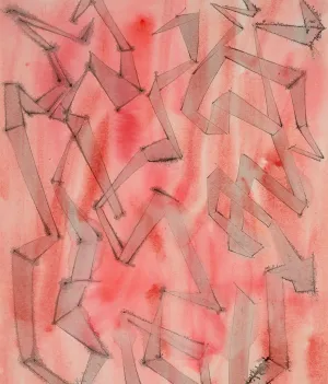 DOROTHY DEHNER “ANGULAR RHYTHM” INK AND WATERCOLOR, 1951