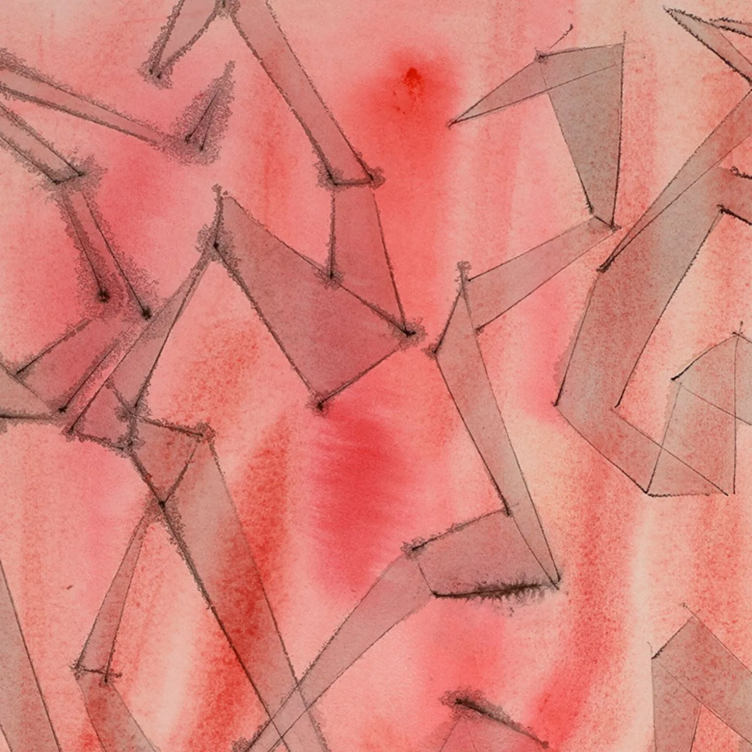 DOROTHY DEHNER “ANGULAR RHYTHM” INK AND WATERCOLOR, 1951