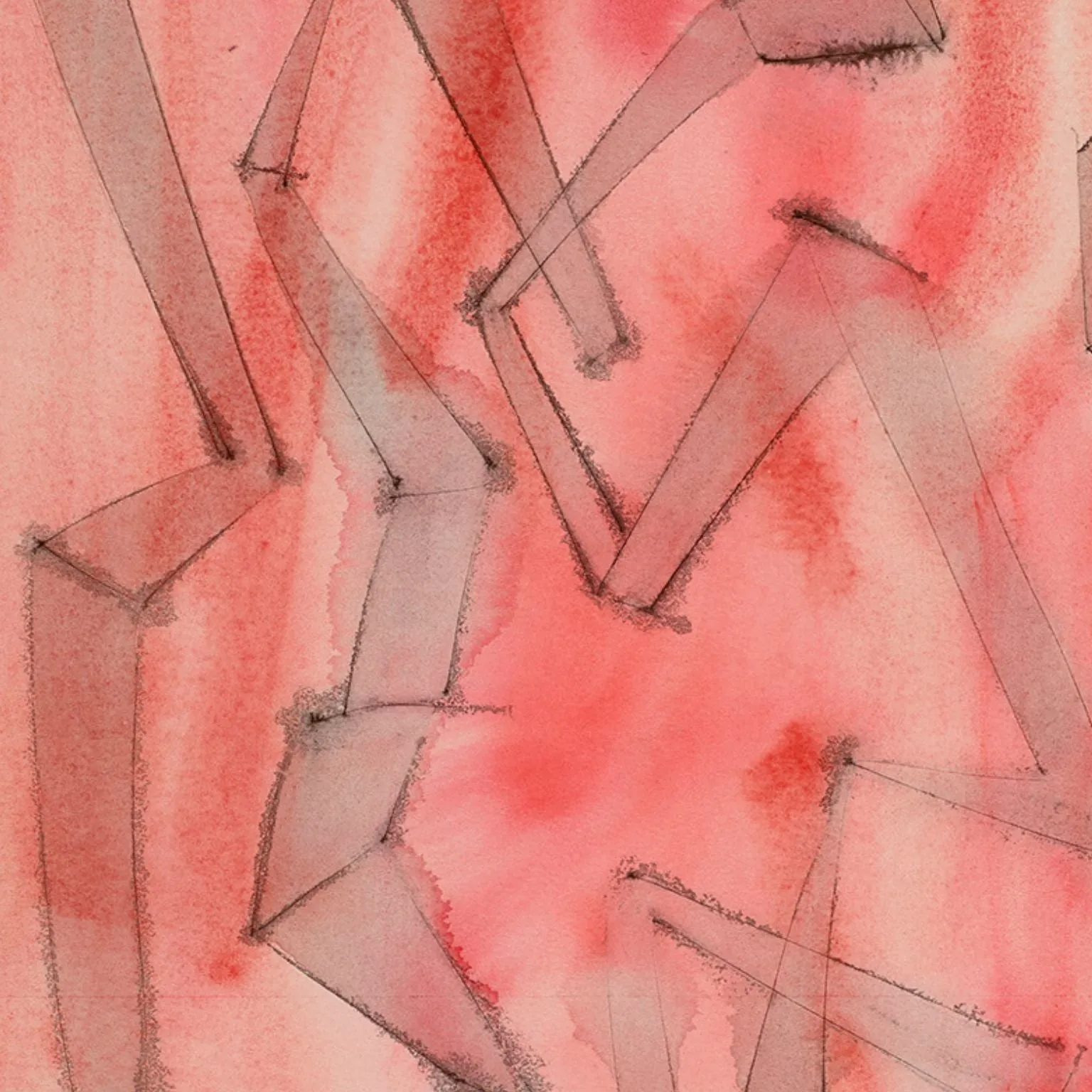 DOROTHY DEHNER “ANGULAR RHYTHM” INK AND WATERCOLOR, 1951