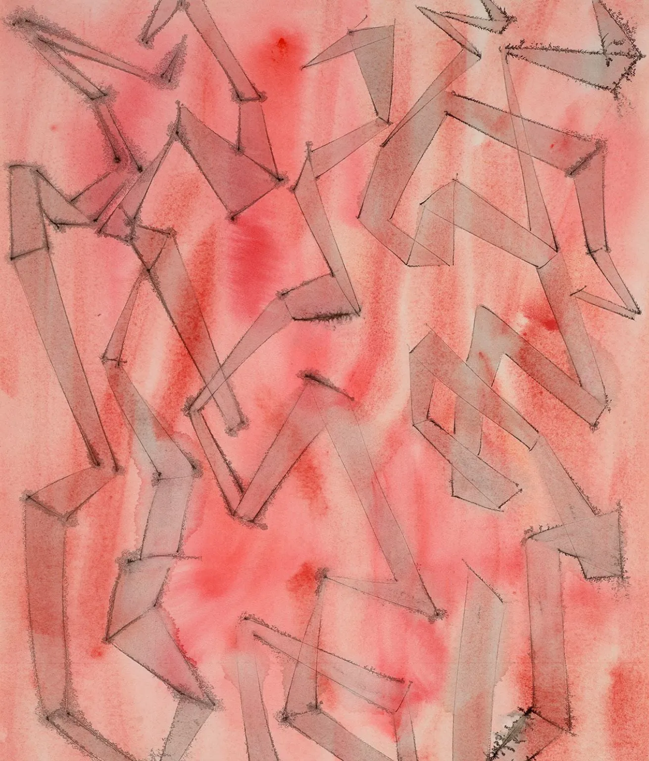 DOROTHY DEHNER “ANGULAR RHYTHM” INK AND WATERCOLOR, 1951