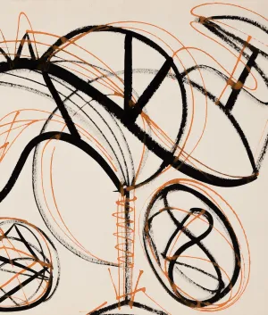 DOROTHY DEHNER “BICEP” INK AND WATERCOLOR, 1954