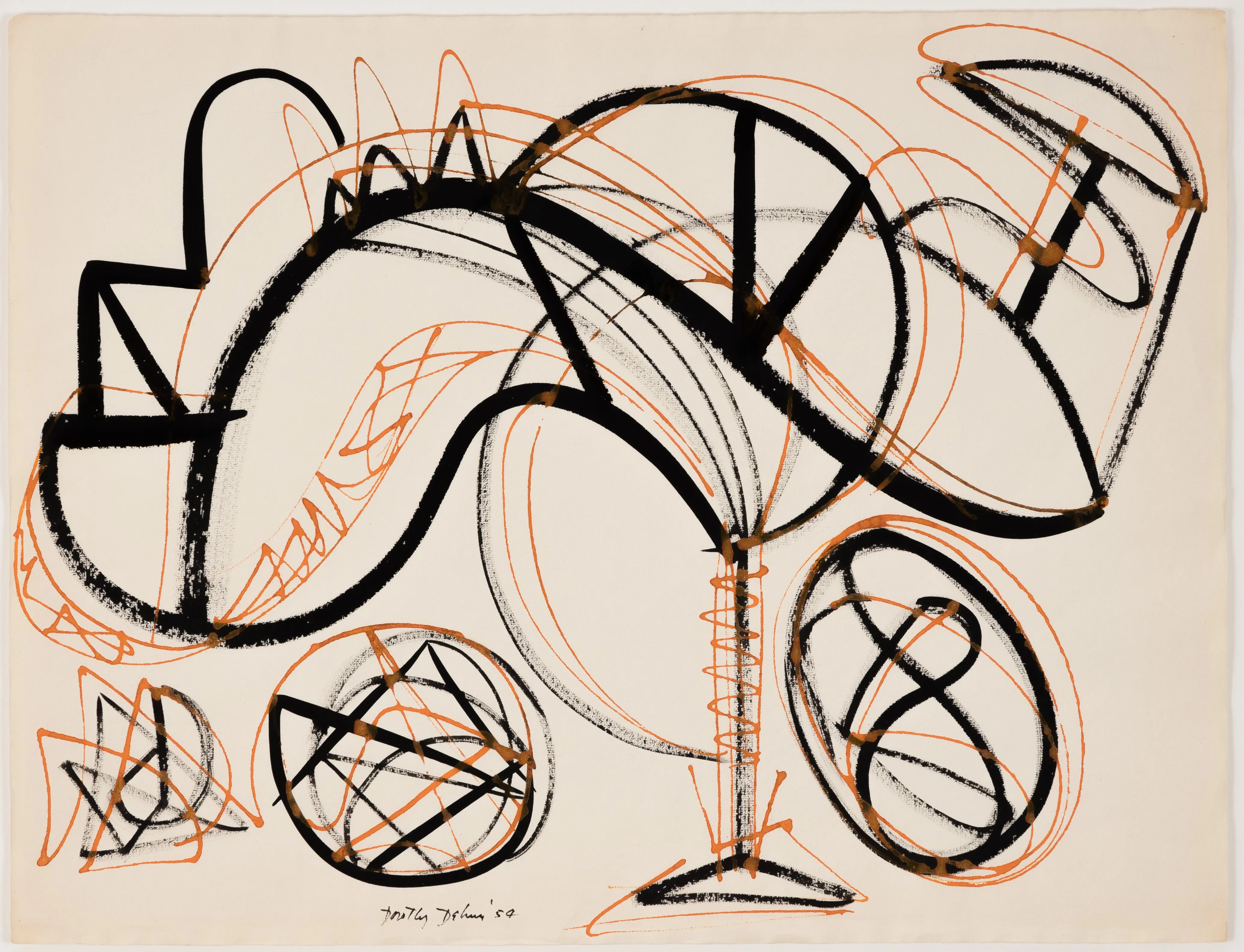 DOROTHY DEHNER “BICEP” INK AND WATERCOLOR, 1954