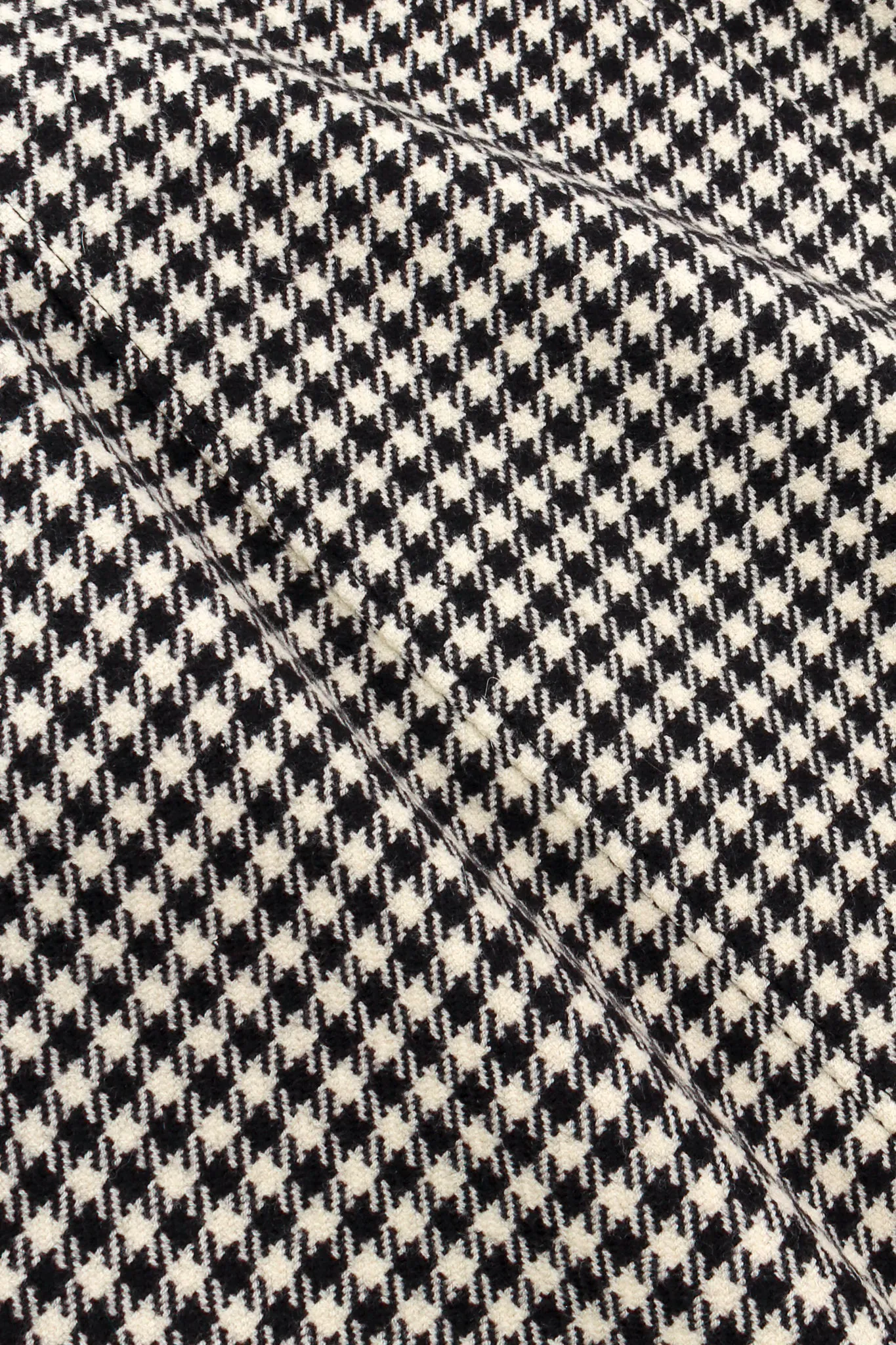 Double Lapel Houndstooth Reefer Coat