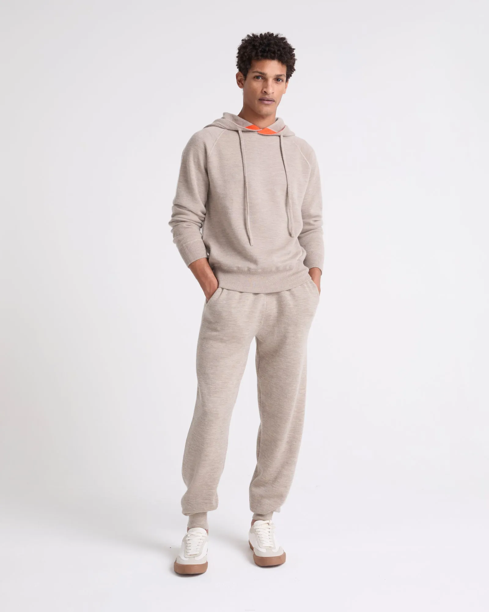 Double-sided cashmere hoodie