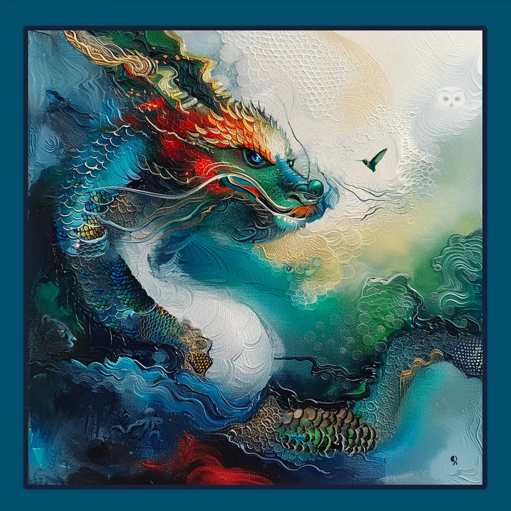 Dragon Power Pure Silk Scarf