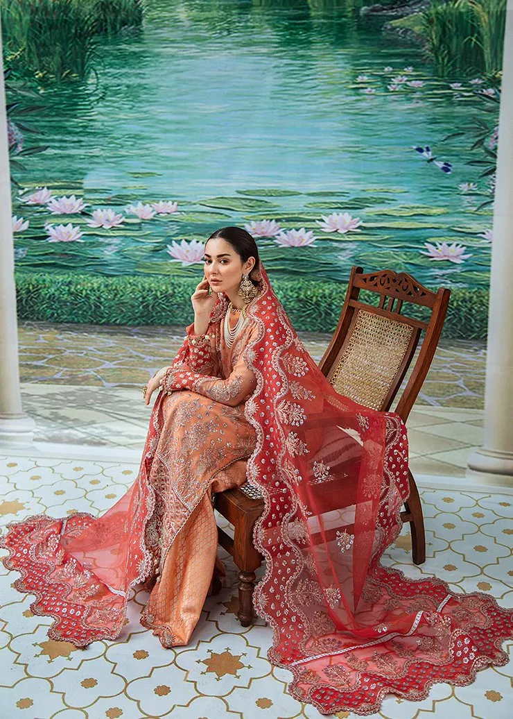 Elegant Pakistani Sharara Dress in Peach Color #PF122