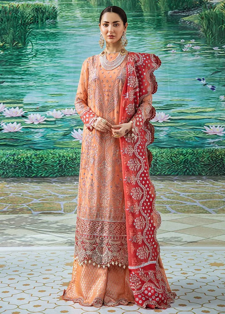 Elegant Pakistani Sharara Dress in Peach Color #PF122