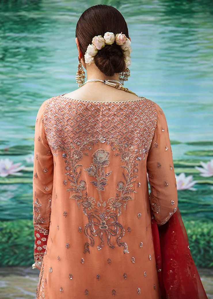 Elegant Pakistani Sharara Dress in Peach Color #PF122