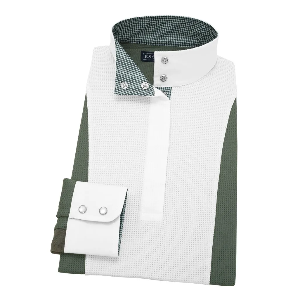 Essex Classics Ladies Sage Green Luna Performance Houndstooth Show Shirt