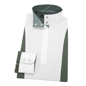 Essex Classics Ladies Sage Green Luna Performance Houndstooth Show Shirt