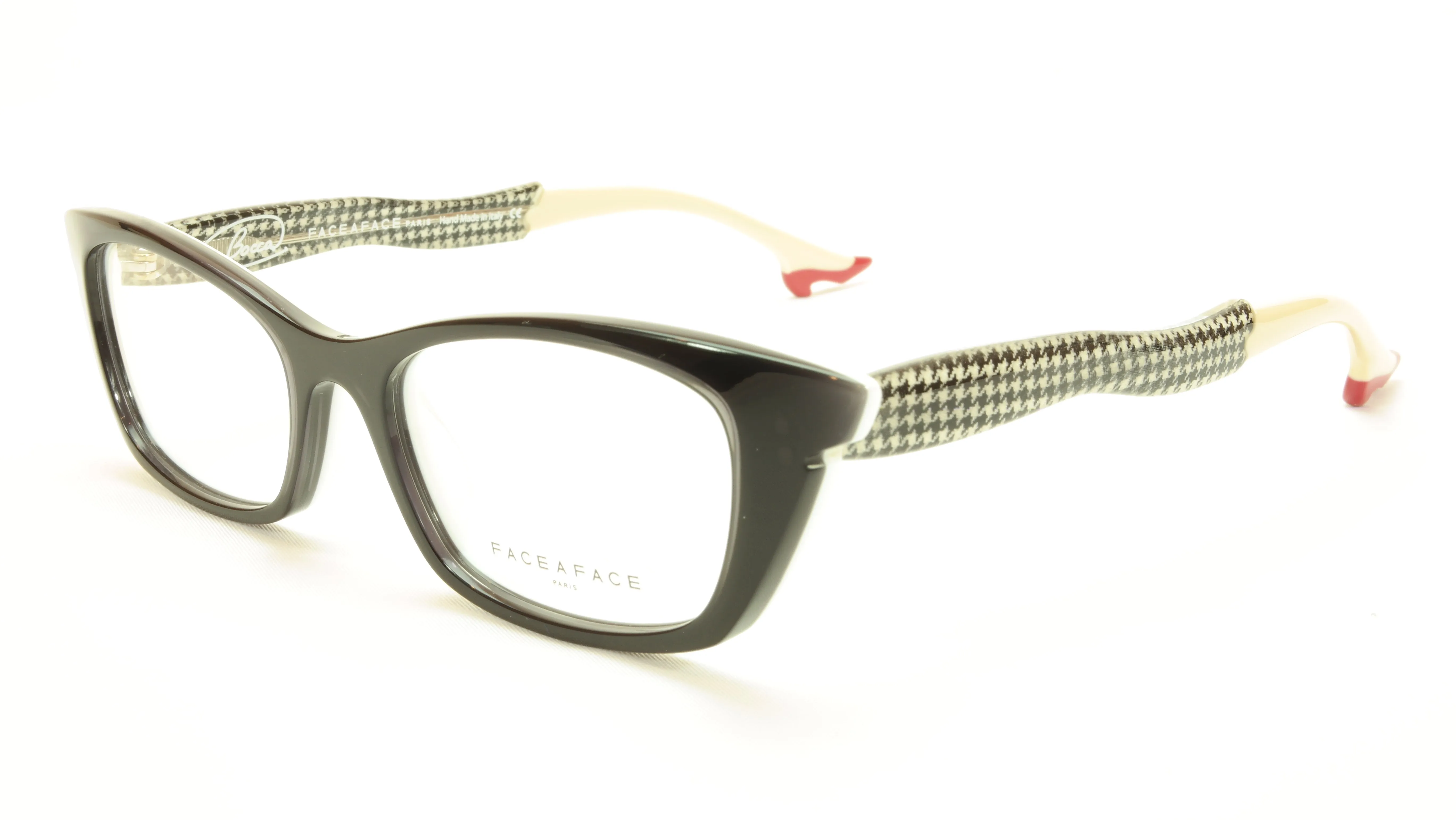 Face A Face Bocca Sixties Dark Mauve Houndstooth Eyewear