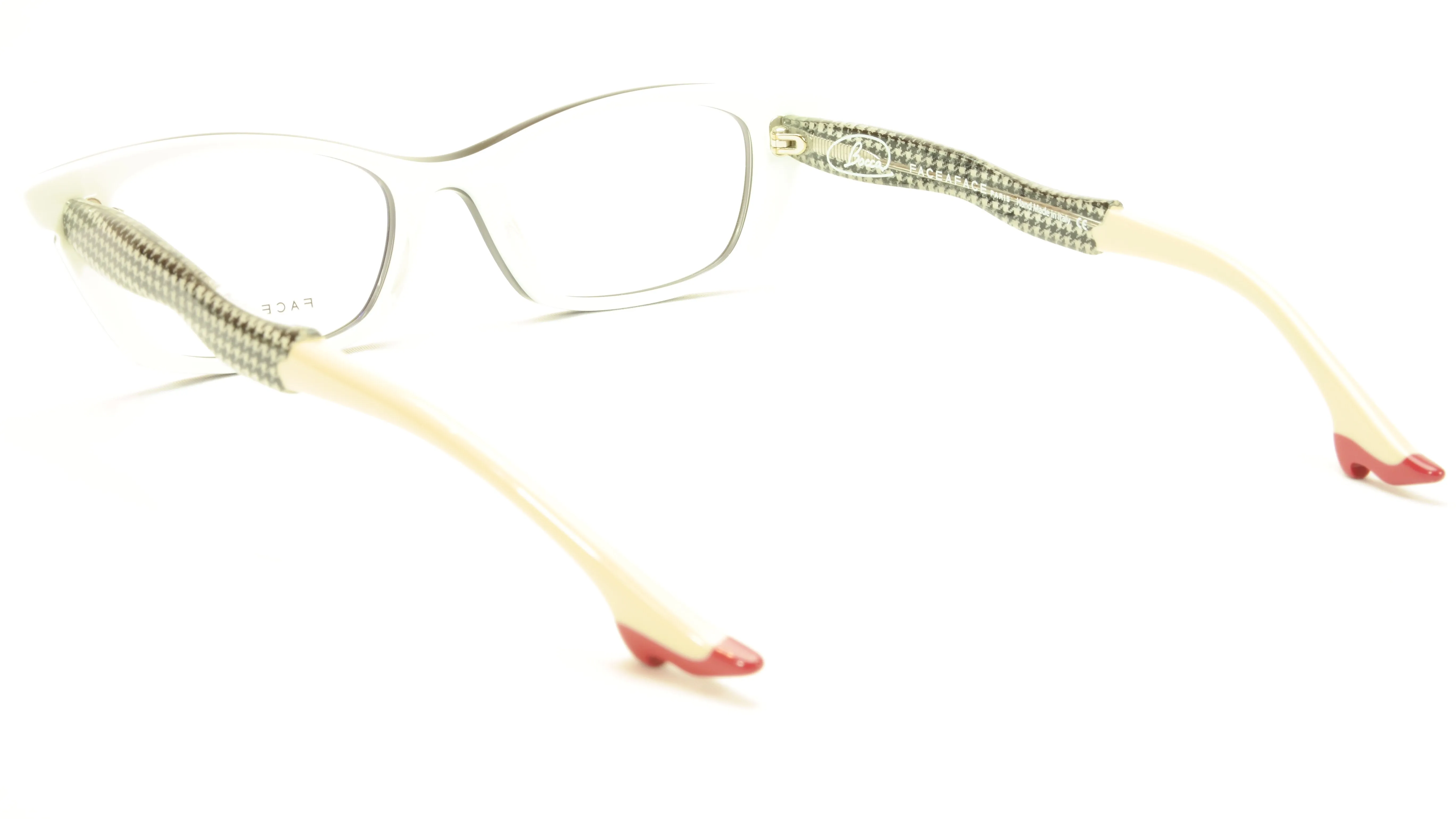 Face A Face Bocca Sixties Dark Mauve Houndstooth Eyewear