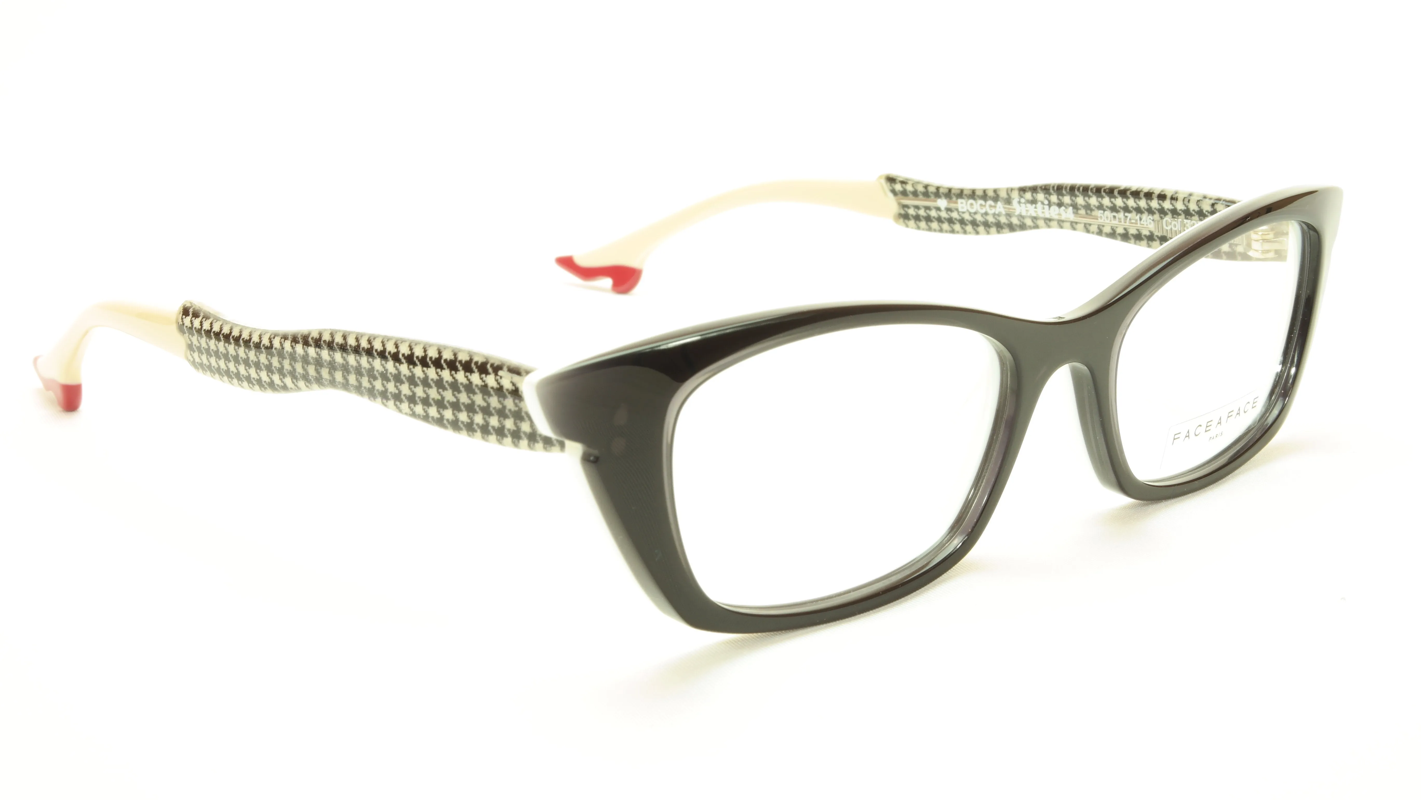 Face A Face Bocca Sixties Dark Mauve Houndstooth Eyewear