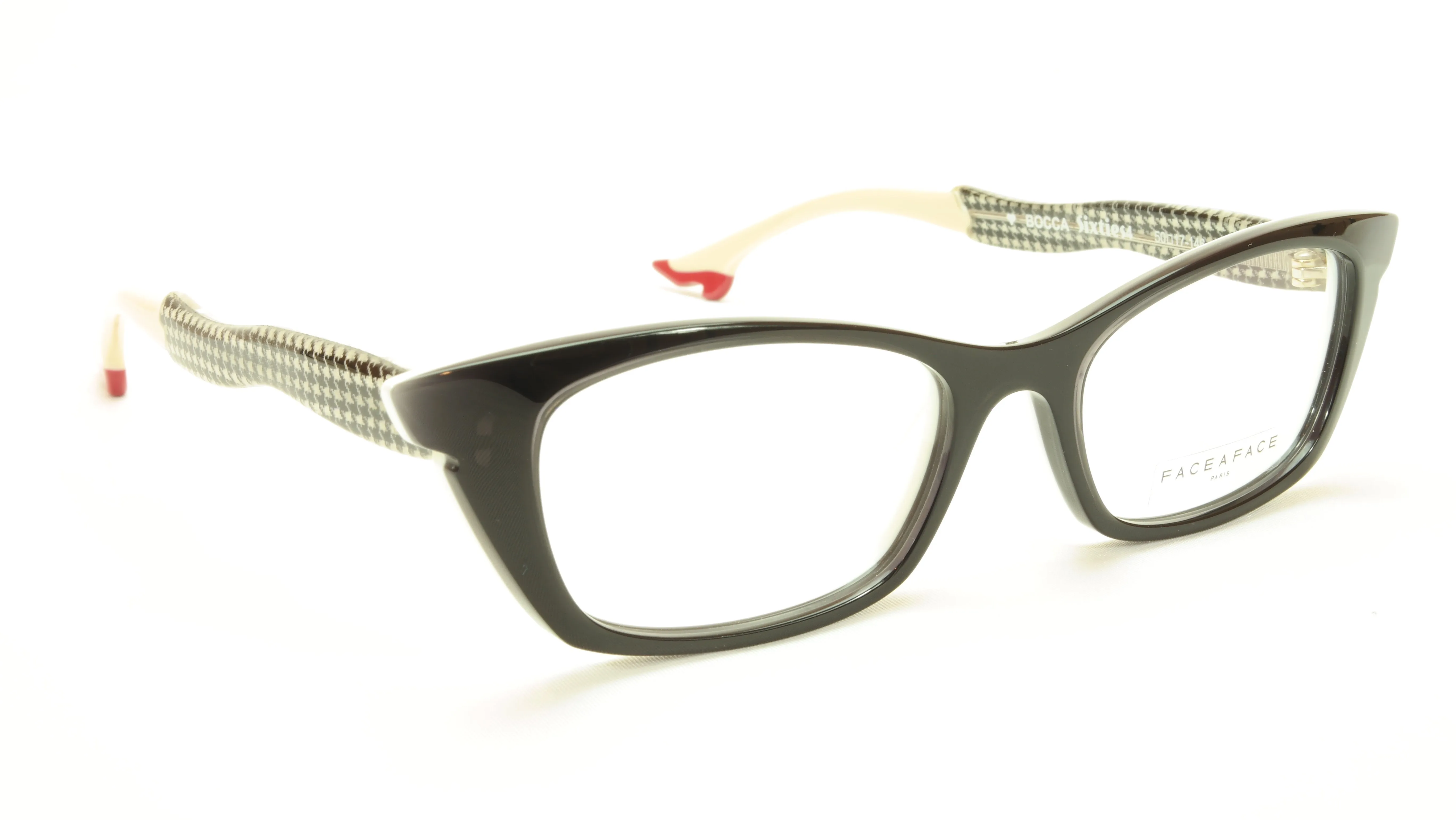 Face A Face Bocca Sixties Dark Mauve Houndstooth Eyewear