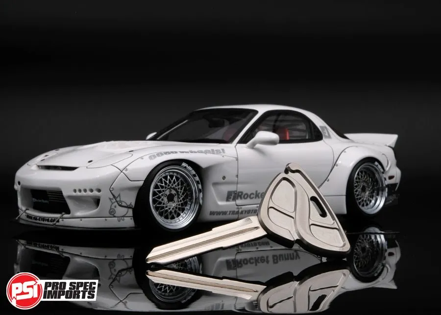 FD3S RX7 Key Blank - Machine Finish Titanium GR6