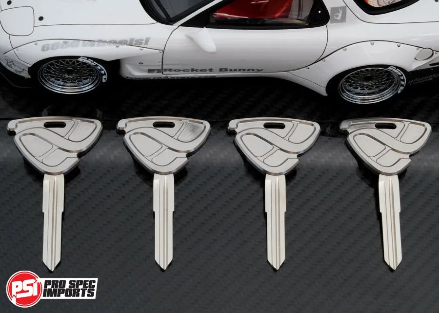 FD3S RX7 Key Blank - Machine Finish Titanium GR6