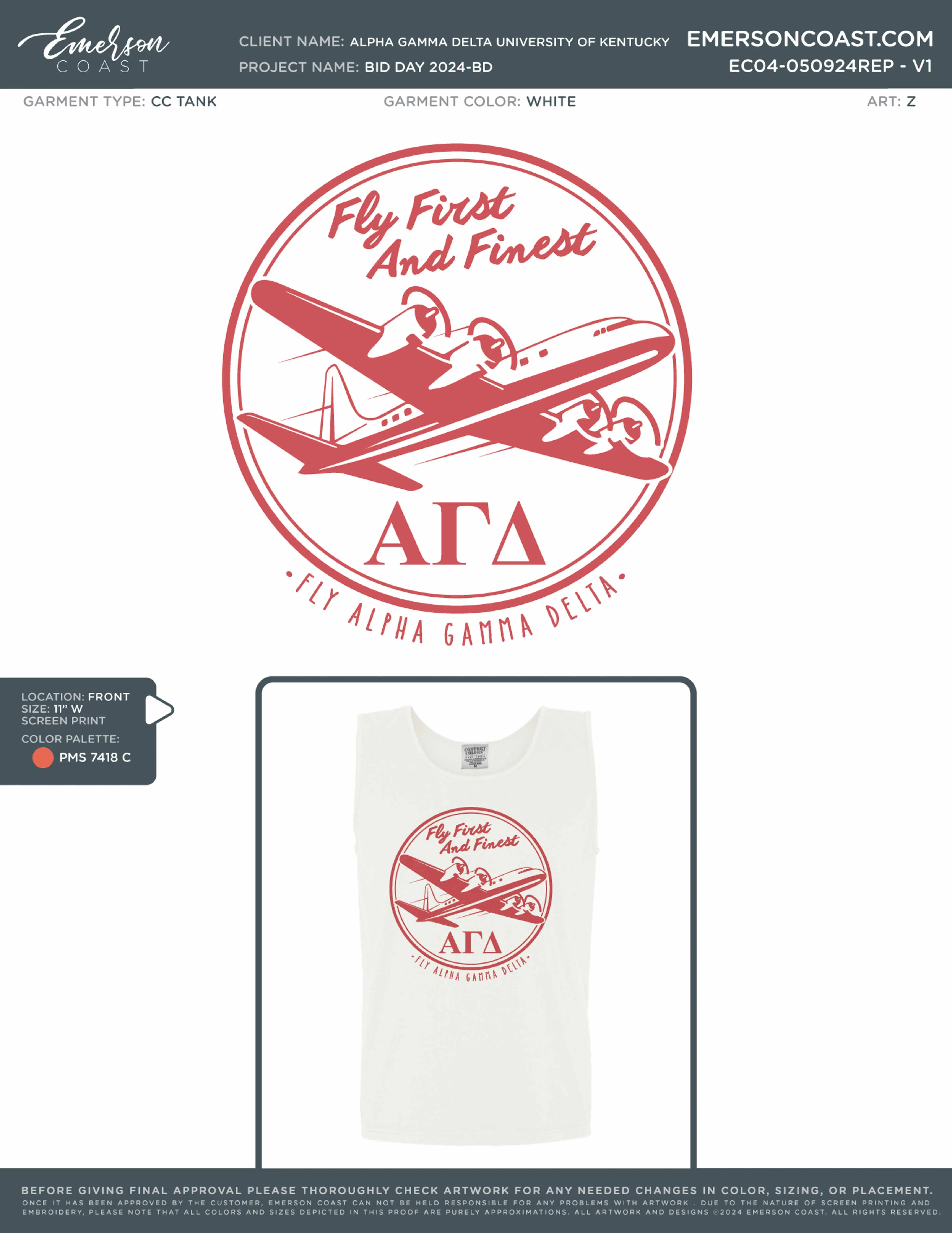 Fly First and Finest Bid Day Design