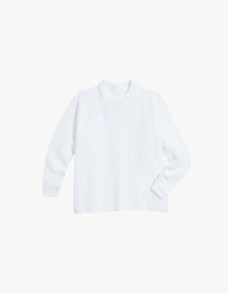 Frank & Eileen Montecito Sweater in White (Italian Cotton Knit)