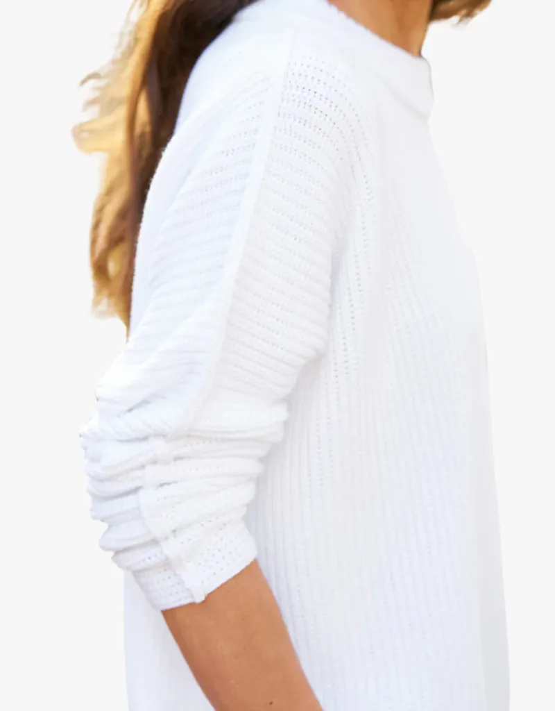 Frank & Eileen Montecito Sweater in White (Italian Cotton Knit)