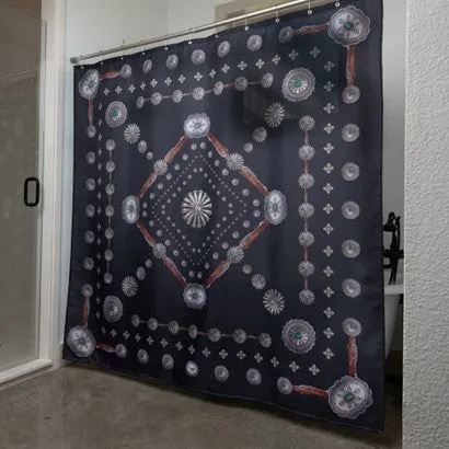 Fringe Scarves Black Flagstaff Shower Curtain