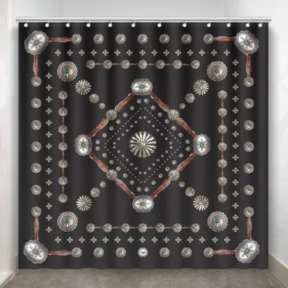 Fringe Scarves Black Flagstaff Shower Curtain