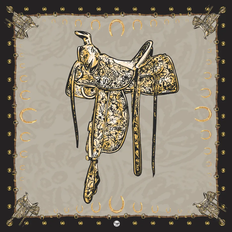 Fringe Scarves Taupe Saddle Up Scarf