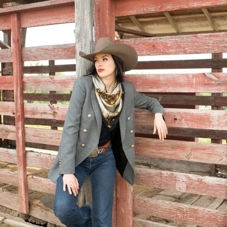 Fringe Scarves Taupe Saddle Up Scarf