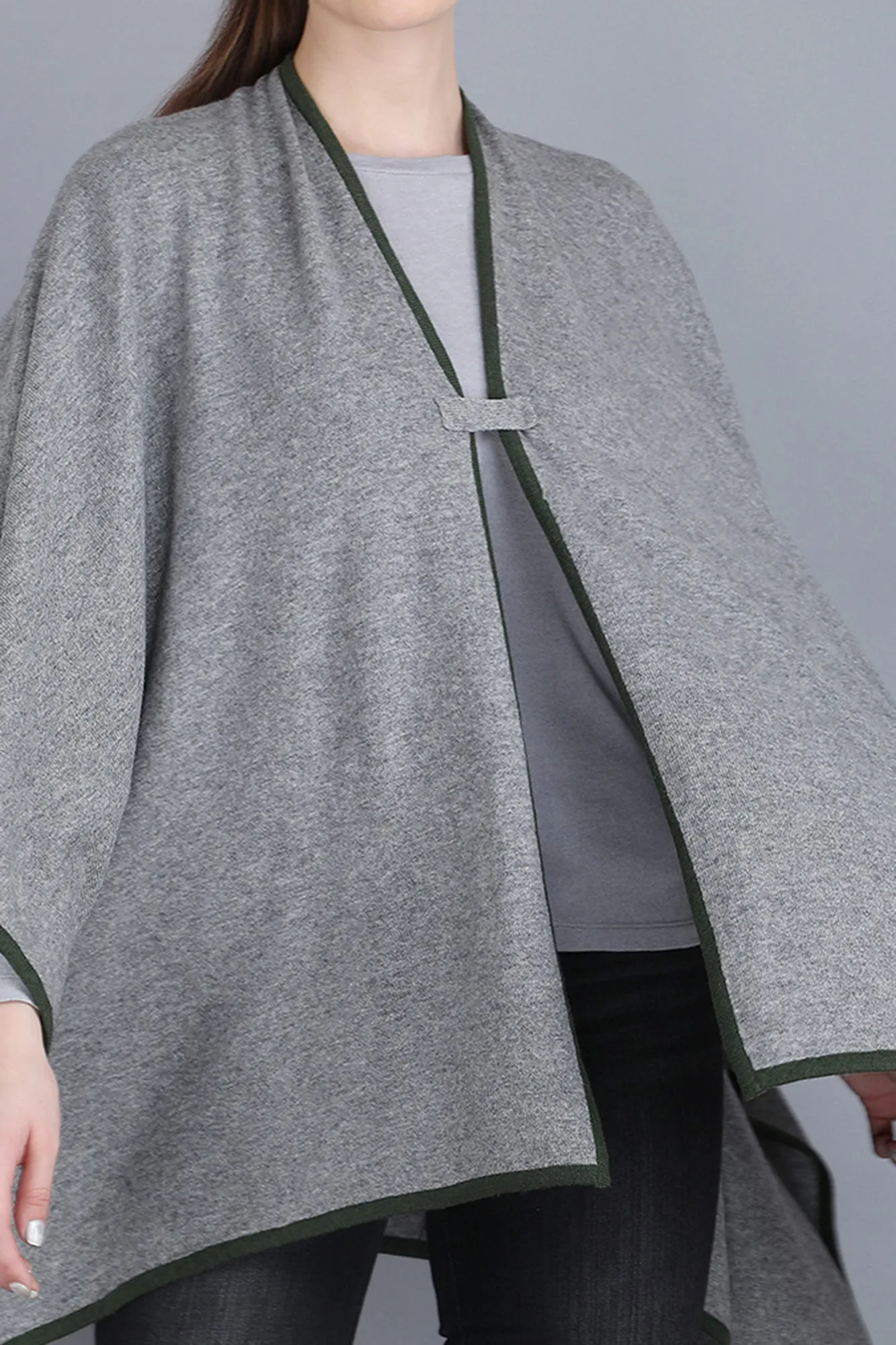 Gery Melange Cashmere Poncho