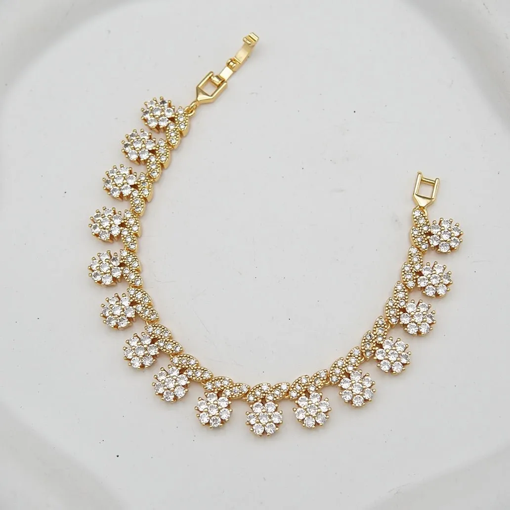 Golden Based Micro Zirconia Bracelet