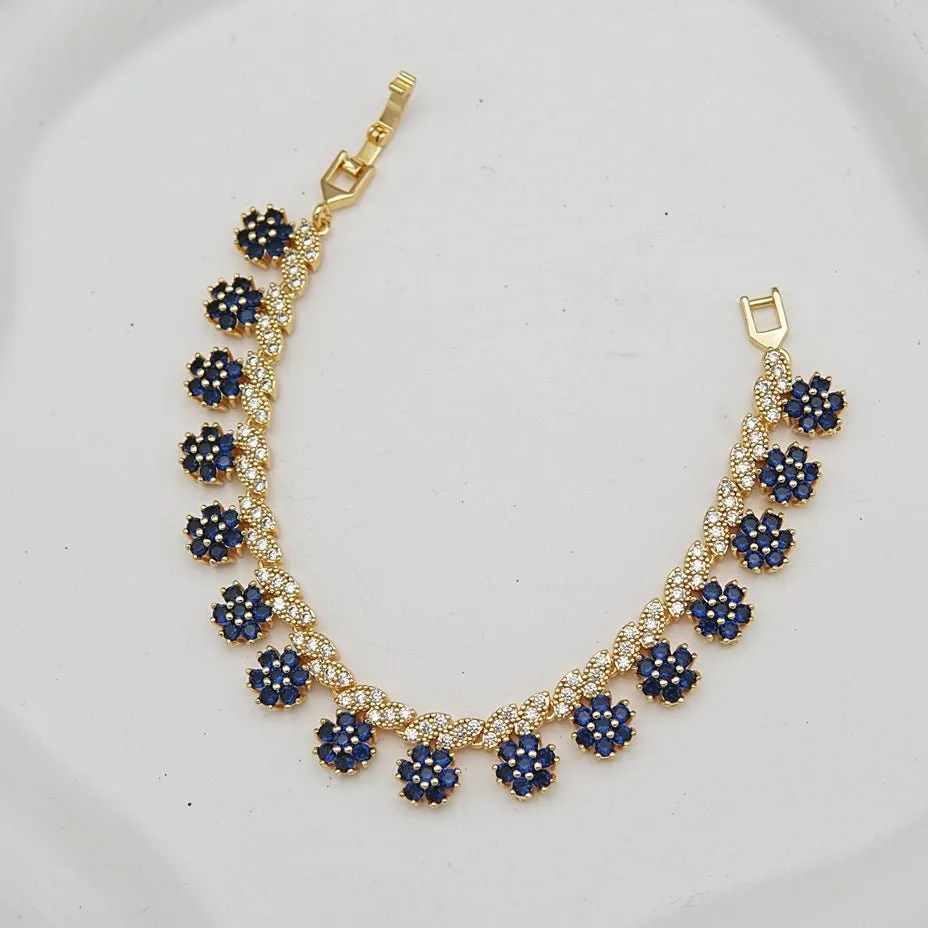Golden Based Micro Zirconia Bracelet