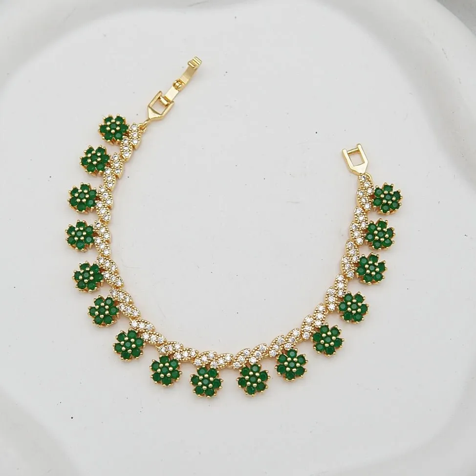 Golden Based Micro Zirconia Bracelet