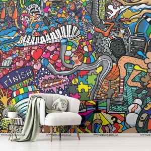 Graffiti Collage Wallpaper Mural