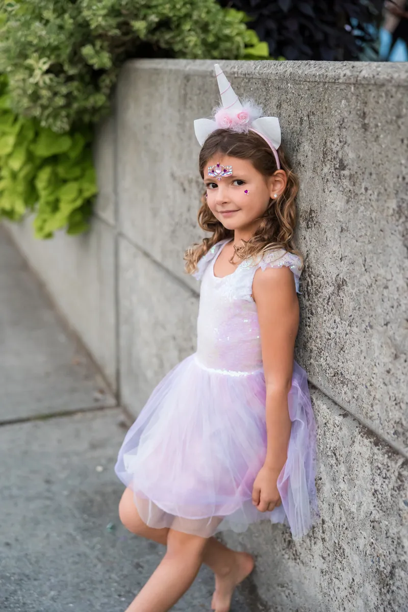 Great Pretenders Dreamy Unicorn Dress & Headband, Iridescent/Pink , Size 3-4