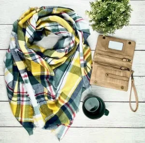 Green and Gold Blanket Scarf