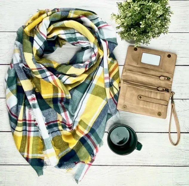 Green and Gold Blanket Scarf