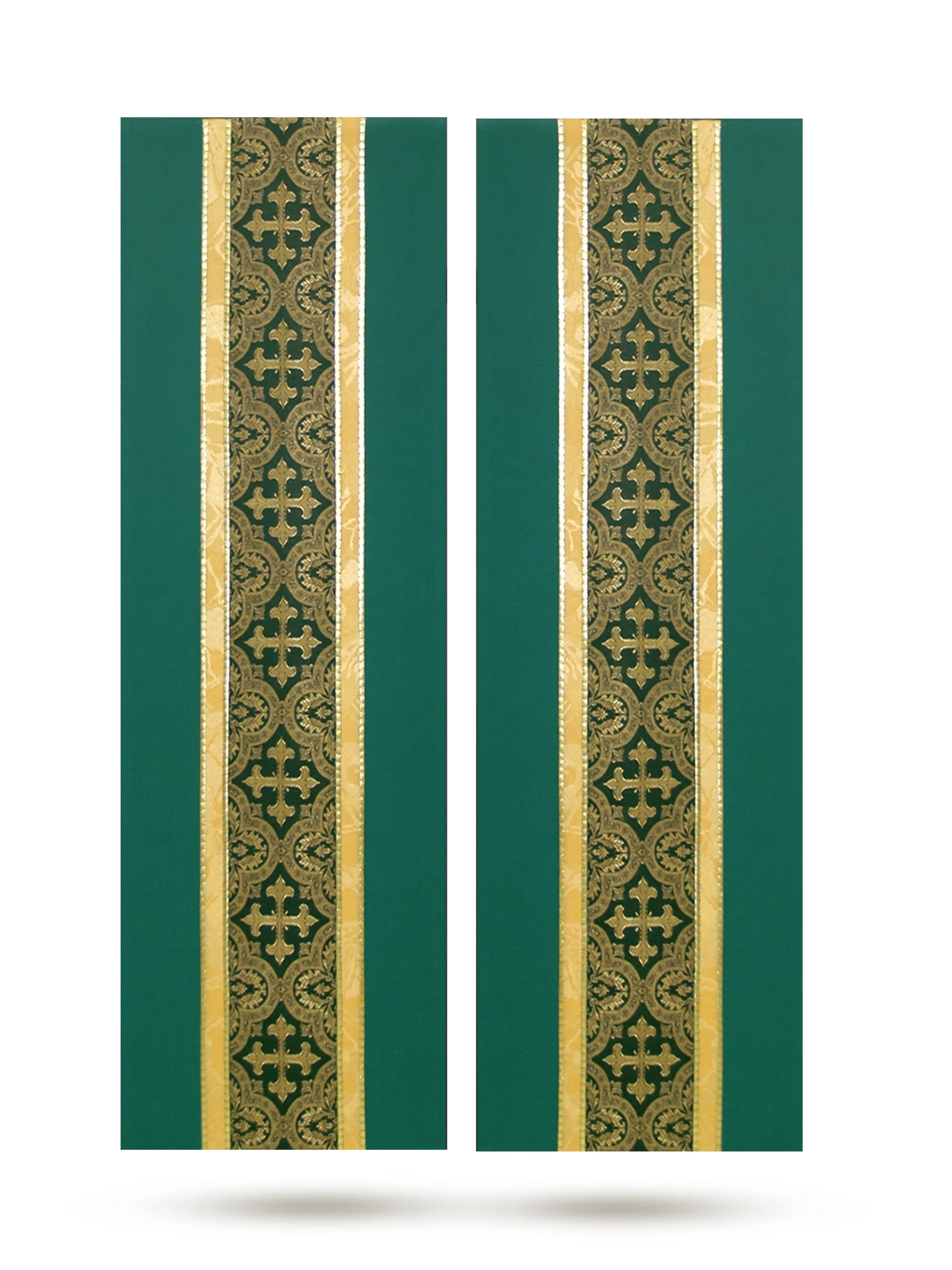 Green Brocade Central Band Altar Scarves